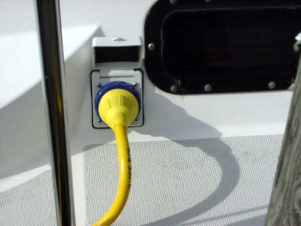 Shore power inlet connection